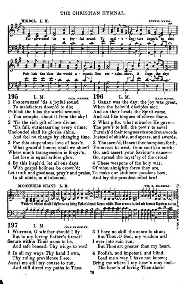 The Christian hymnal: a collection of hymns and tunes for congregational and social worship; in two parts (Rev.) page 78