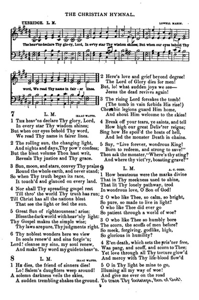 The Christian hymnal: a collection of hymns and tunes for congregational and social worship; in two parts (Rev.) page 9