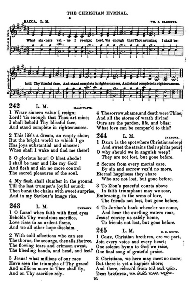 The Christian hymnal: a collection of hymns and tunes for congregational and social worship; in two parts (Rev.) page 91