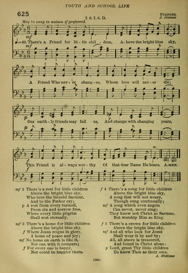The Church Hymnal: containing hymns approved and set forth by the general conventions of 1892 and 1916; together with hymns for the use of guilds and brotherhoods, and for special occasions (Rev. ed) page 581