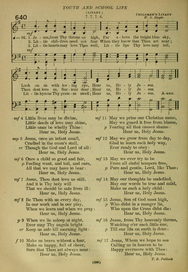 The Church Hymnal: containing hymns approved and set forth by the general conventions of 1892 and 1916; together with hymns for the use of guilds and brotherhoods, and for special occasions (Rev. ed) page 593