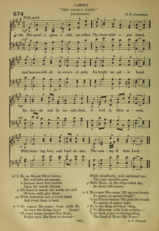 The Church Hymnal: containing hymns approved and set forth by the general conventions of 1892 and 1916; together with hymns for the use of guilds and brotherhoods, and for special occasions (Rev. ed) page 623