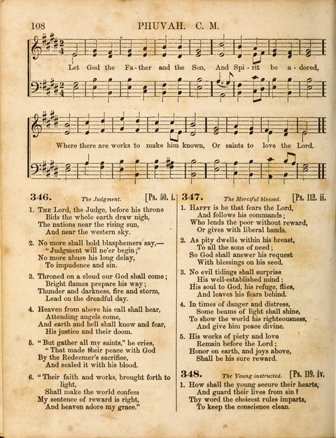 Congregational Hymn and Tune Book; containing the Psalms and Hymns of the General Association of Connecticut, adapted to Suitable Tunes page 108
