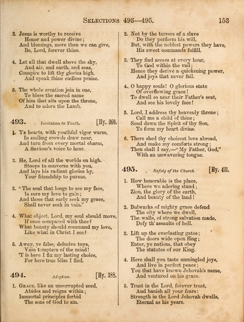 Congregational Hymn and Tune Book; containing the Psalms and Hymns of the General Association of Connecticut, adapted to Suitable Tunes page 153