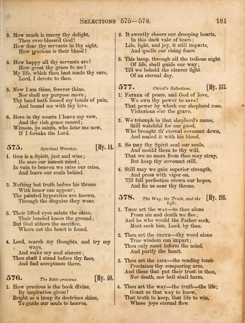 Congregational Hymn and Tune Book; containing the Psalms and Hymns of the General Association of Connecticut, adapted to Suitable Tunes page 181