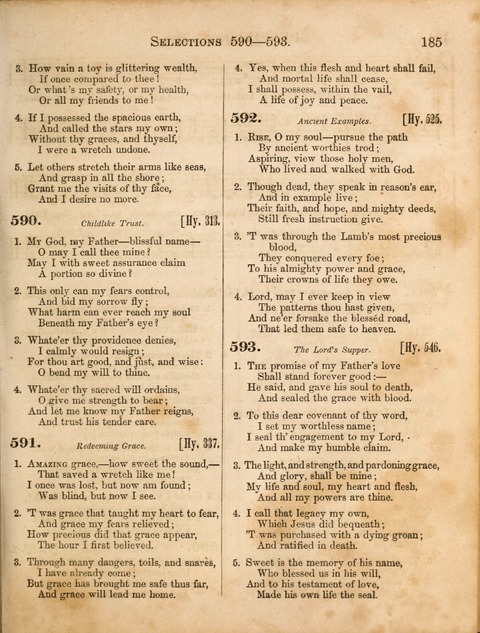 Congregational Hymn and Tune Book; containing the Psalms and Hymns of the General Association of Connecticut, adapted to Suitable Tunes page 185