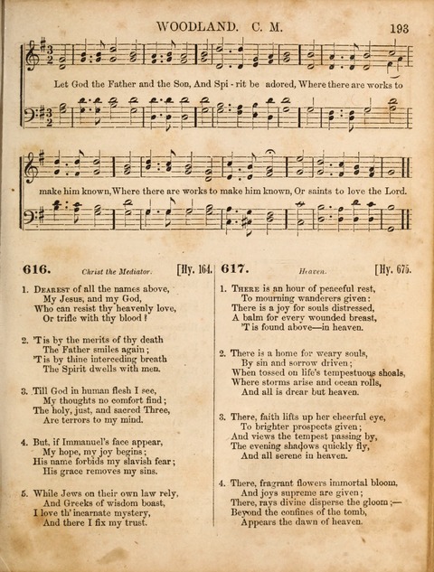 Congregational Hymn and Tune Book; containing the Psalms and Hymns of the General Association of Connecticut, adapted to Suitable Tunes page 193