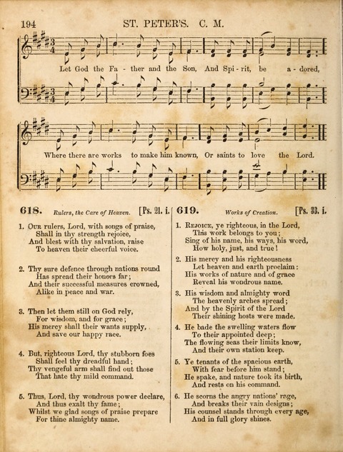 Congregational Hymn and Tune Book; containing the Psalms and Hymns of the General Association of Connecticut, adapted to Suitable Tunes page 194