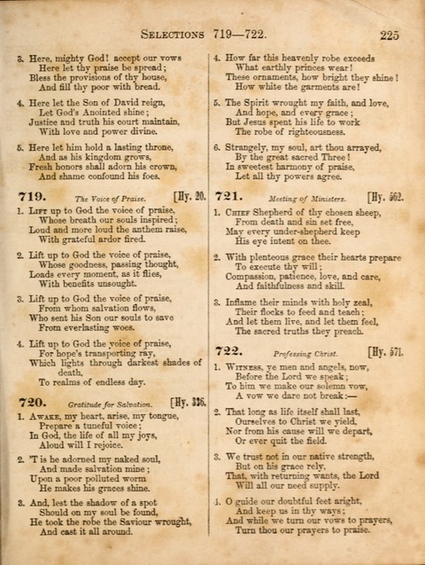 Congregational Hymn and Tune Book; containing the Psalms and Hymns of the General Association of Connecticut, adapted to Suitable Tunes page 225
