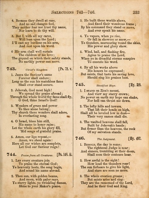 Congregational Hymn and Tune Book; containing the Psalms and Hymns of the General Association of Connecticut, adapted to Suitable Tunes page 233