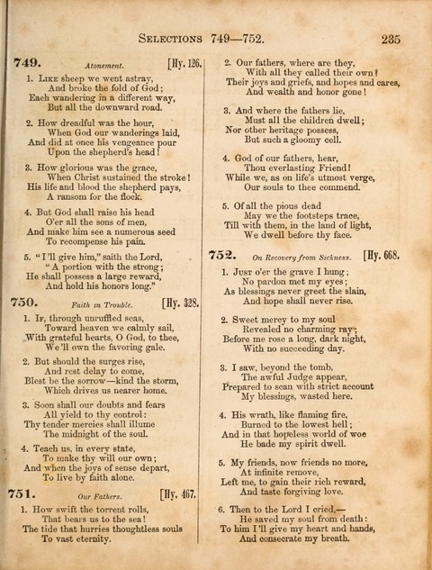 Congregational Hymn and Tune Book; containing the Psalms and Hymns of the General Association of Connecticut, adapted to Suitable Tunes page 235