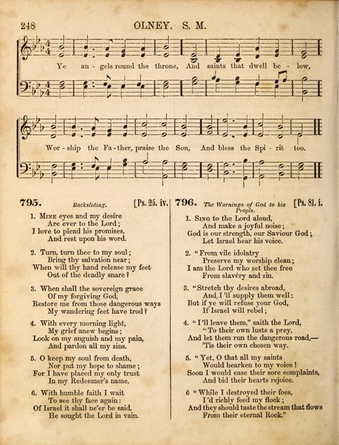 Congregational Hymn and Tune Book; containing the Psalms and Hymns of the General Association of Connecticut, adapted to Suitable Tunes page 248