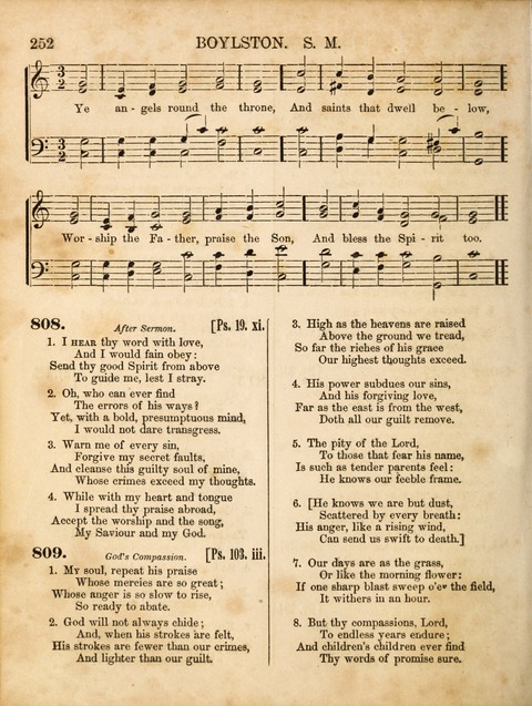 Congregational Hymn and Tune Book; containing the Psalms and Hymns of the General Association of Connecticut, adapted to Suitable Tunes page 252