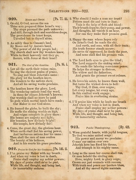 Congregational Hymn and Tune Book; containing the Psalms and Hymns of the General Association of Connecticut, adapted to Suitable Tunes page 293