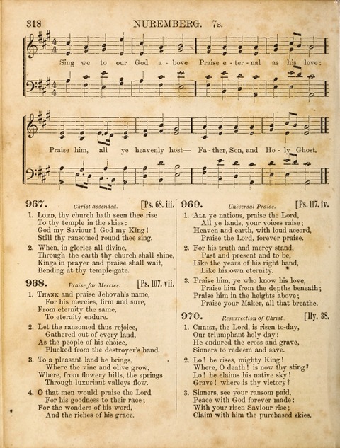 Congregational Hymn and Tune Book; containing the Psalms and Hymns of the General Association of Connecticut, adapted to Suitable Tunes page 318