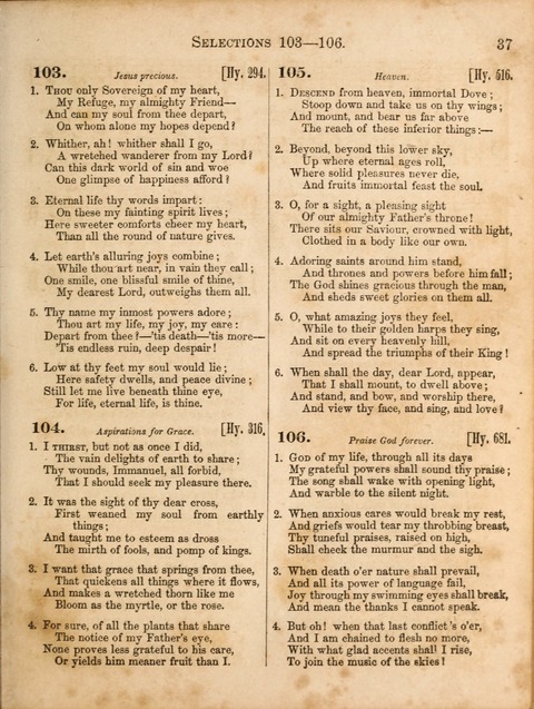 Congregational Hymn and Tune Book; containing the Psalms and Hymns of the General Association of Connecticut, adapted to Suitable Tunes page 37