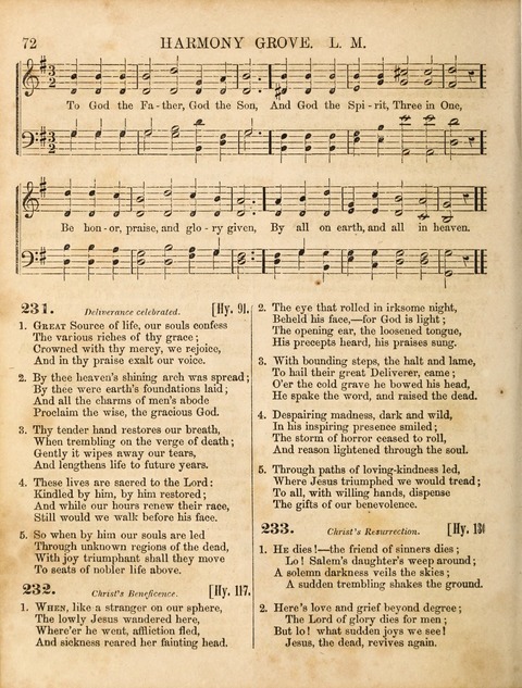 Congregational Hymn and Tune Book; containing the Psalms and Hymns of the General Association of Connecticut, adapted to Suitable Tunes page 72