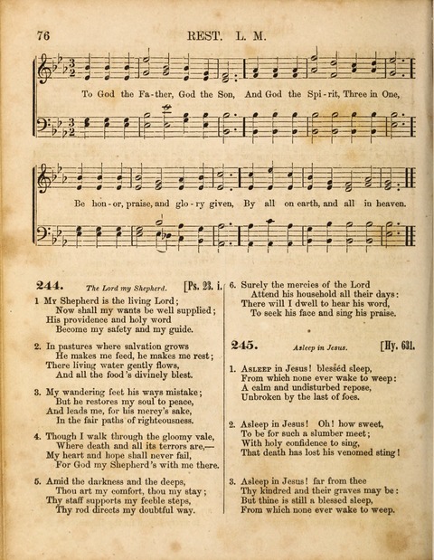 Congregational Hymn and Tune Book; containing the Psalms and Hymns of the General Association of Connecticut, adapted to Suitable Tunes page 76