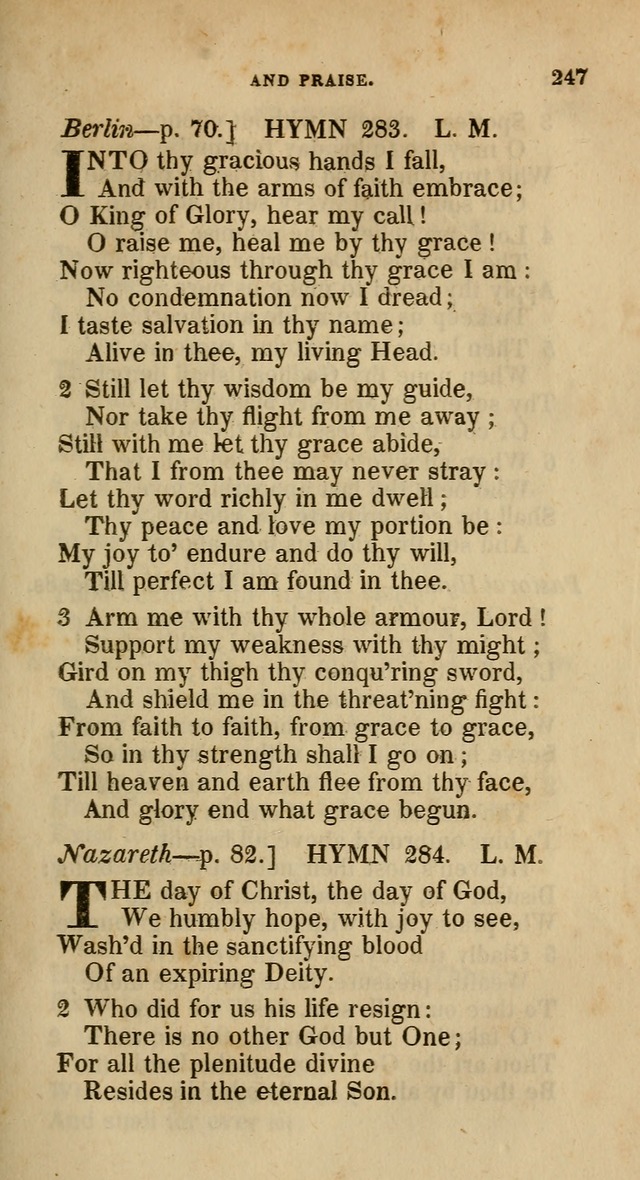 A Collection of Hymns for the Use of the Methodist Episcopal Church: principally from the collection of  Rev. John Wesley, M. A., late fellow of Lincoln College, Oxford; with... (Rev. & corr.) page 247