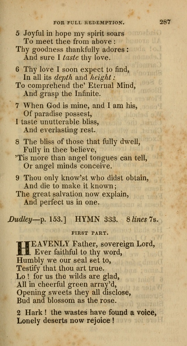 A Collection of Hymns for the Use of the Methodist Episcopal Church: principally from the collection of  Rev. John Wesley, M. A., late fellow of Lincoln College, Oxford; with... (Rev. & corr.) page 287