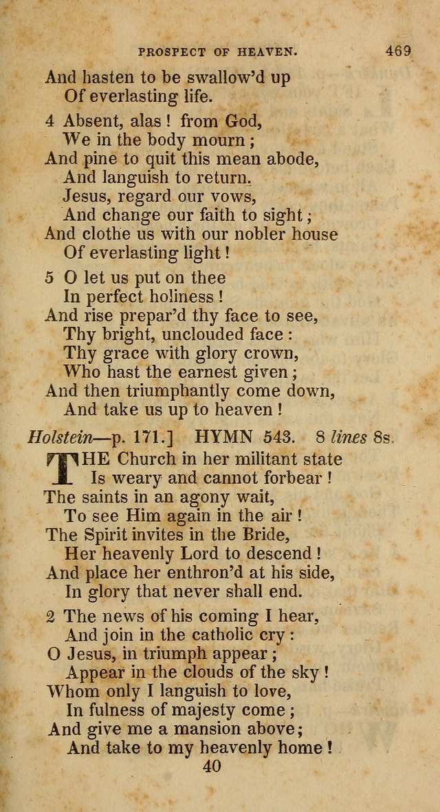 A Collection of Hymns for the Use of the Methodist Episcopal Church: principally from the collection of  Rev. John Wesley, M. A., late fellow of Lincoln College, Oxford; with... (Rev. & corr.) page 469