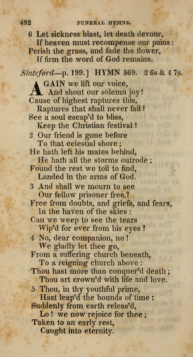 A Collection of Hymns for the Use of the Methodist Episcopal Church: principally from the collection of  Rev. John Wesley, M. A., late fellow of Lincoln College, Oxford; with... (Rev. & corr.) page 492