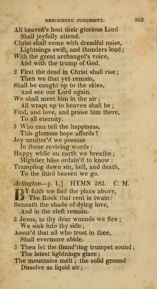 A Collection of Hymns for the Use of the Methodist Episcopal Church: principally from the collection of  Rev. John Wesley, M. A., late fellow of Lincoln College, Oxford; with... (Rev. & corr.) page 503