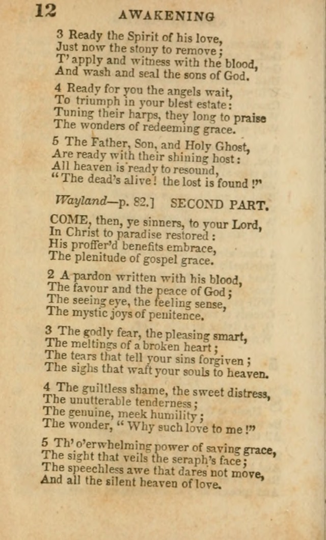 A Collection of Hymns: for the use of the Methodist Episcopal Church, principally from the collection of the Rev. John Wesley, A. M., late fellow of Lincoln College..(Rev. and corr. with a supplement) page 12