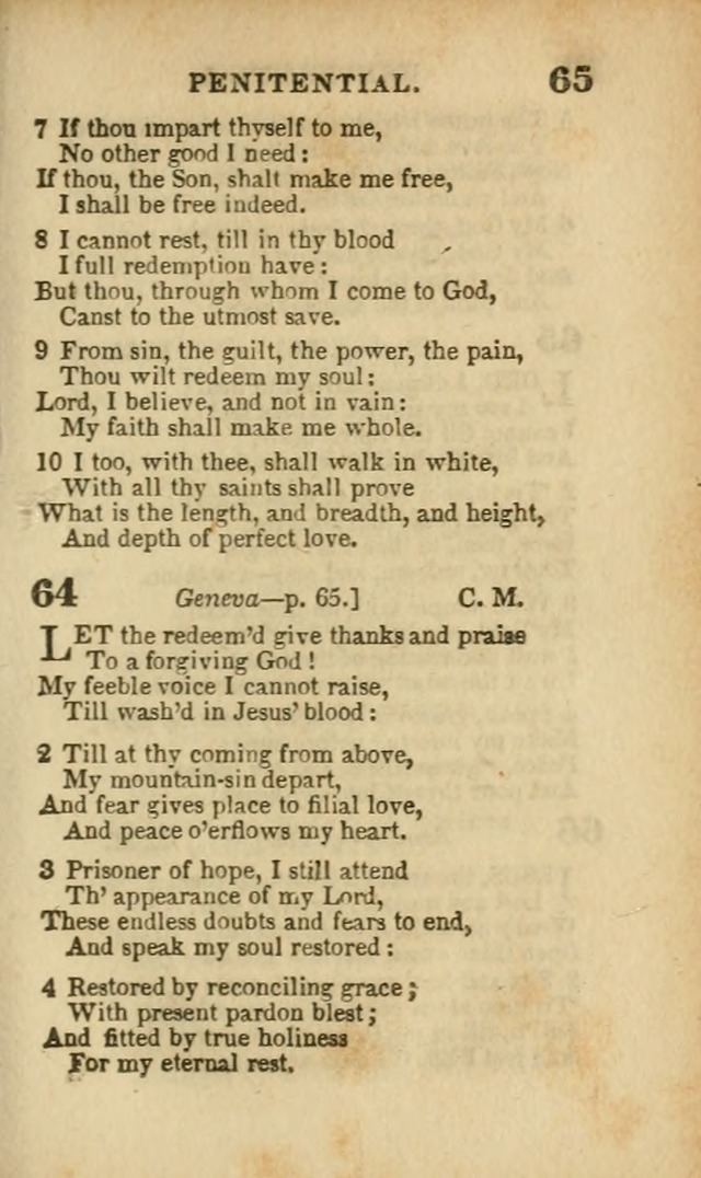 A Collection of Hymns: for the use of the Methodist Episcopal Church, principally from the collection of the Rev. John Wesley, A. M., late fellow of Lincoln College..(Rev. and corr. with a supplement) page 65