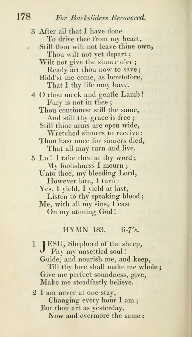 A Collection of Hymns, for the Use of the People Called Methodists, with a Supplement page 180