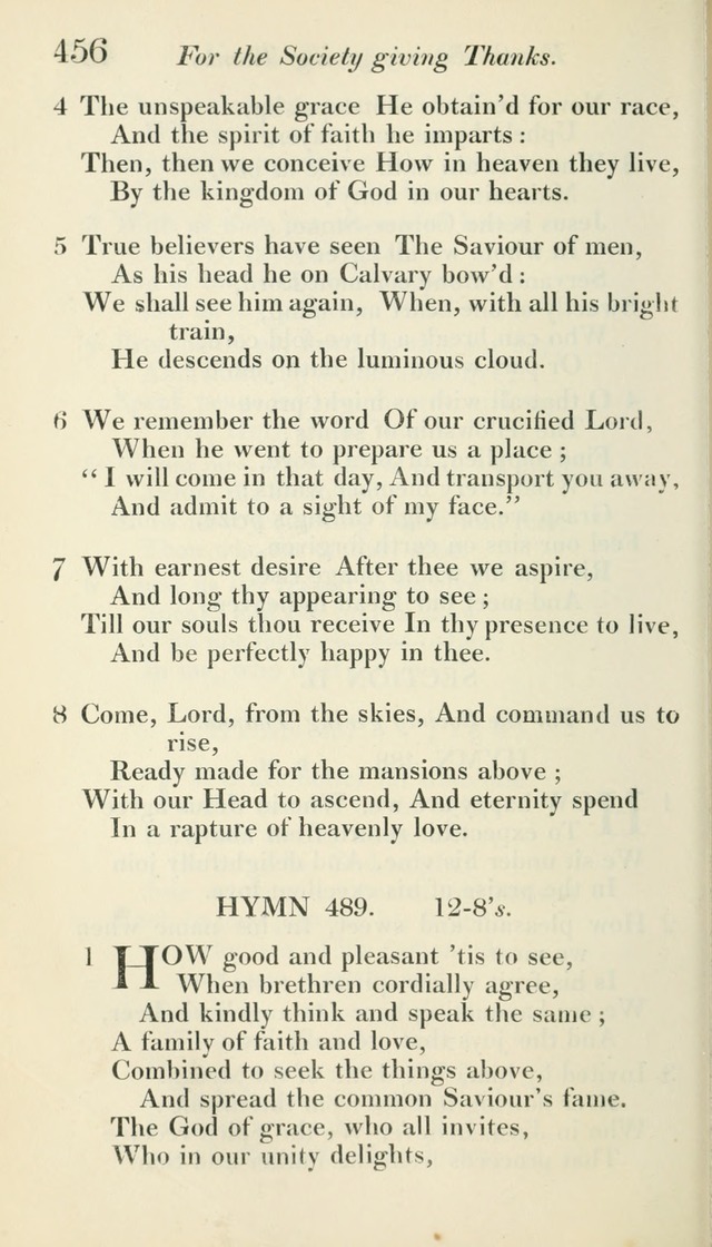 A Collection of Hymns, for the Use of the People Called Methodists, with a Supplement page 458