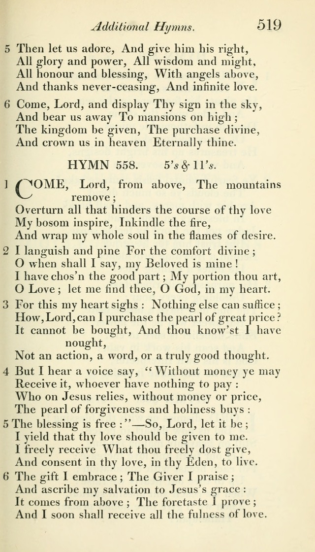 A Collection of Hymns, for the Use of the People Called Methodists, with a Supplement page 521