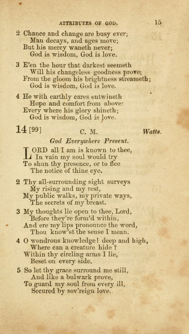 A Collection of Hymns, for the use of the United Brethren in Christ: taken from the most approved authors, and adapted to public and private worship page 15