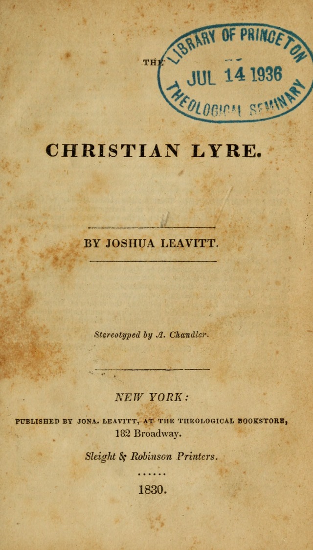 The Christian Lyre, Volume 1 page 1