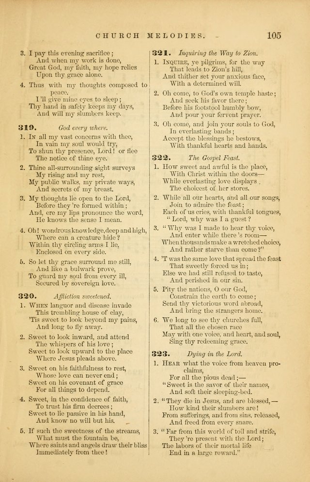 Church Melodies: collection of psalms and hymns, with appropriate music. For the use of congregations. page 105