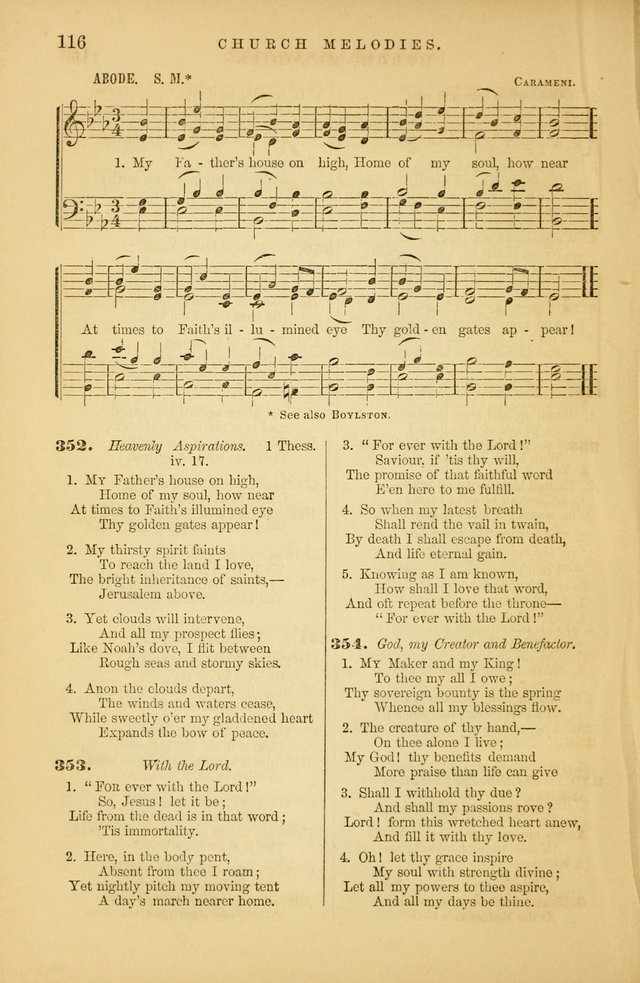 Church Melodies: collection of psalms and hymns, with appropriate music. For the use of congregations. page 116