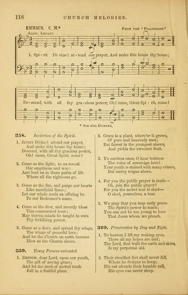 Church Melodies: collection of psalms and hymns, with appropriate music. For the use of congregations. page 118