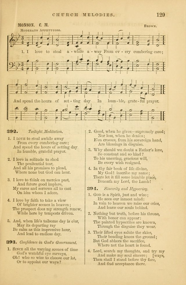 Church Melodies: collection of psalms and hymns, with appropriate music. For the use of congregations. page 129