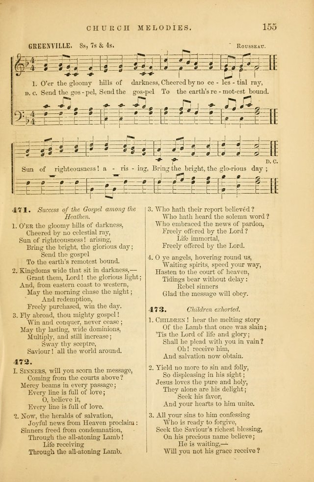 Church Melodies: collection of psalms and hymns, with appropriate music. For the use of congregations. page 155