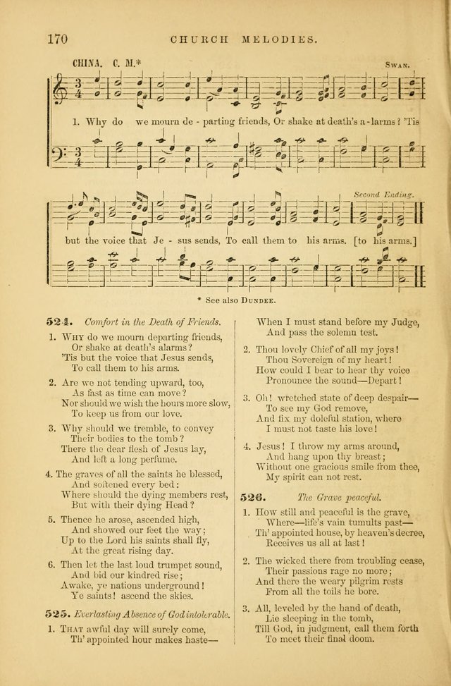 Church Melodies: collection of psalms and hymns, with appropriate music. For the use of congregations. page 170