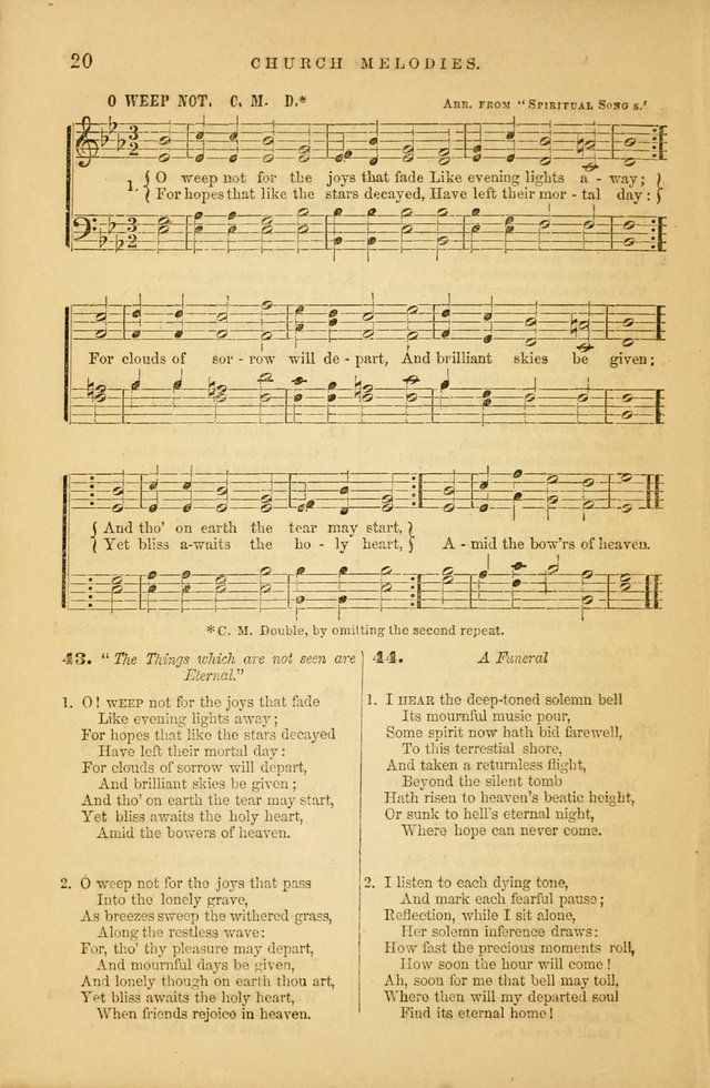 Church Melodies: collection of psalms and hymns, with appropriate music. For the use of congregations. page 20