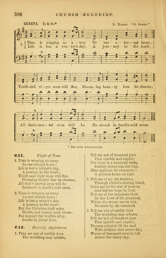Church Melodies: collection of psalms and hymns, with appropriate music. For the use of congregations. page 208