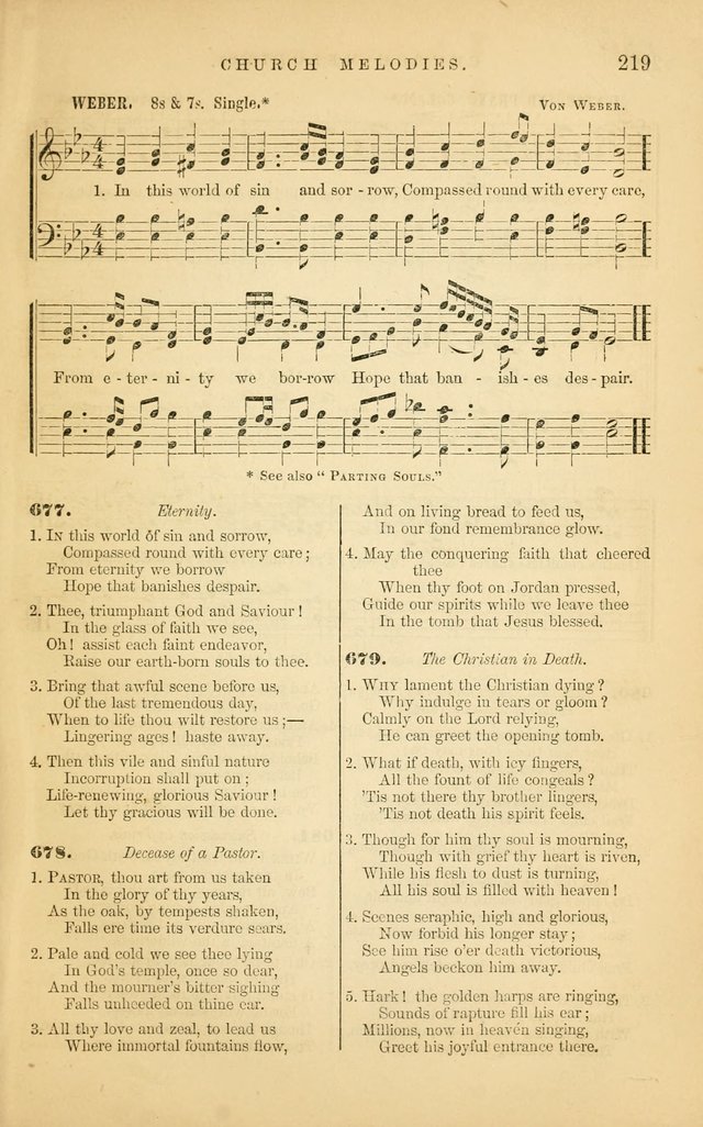 Church Melodies: collection of psalms and hymns, with appropriate music. For the use of congregations. page 219