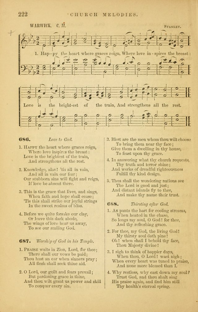 Church Melodies: collection of psalms and hymns, with appropriate music. For the use of congregations. page 222