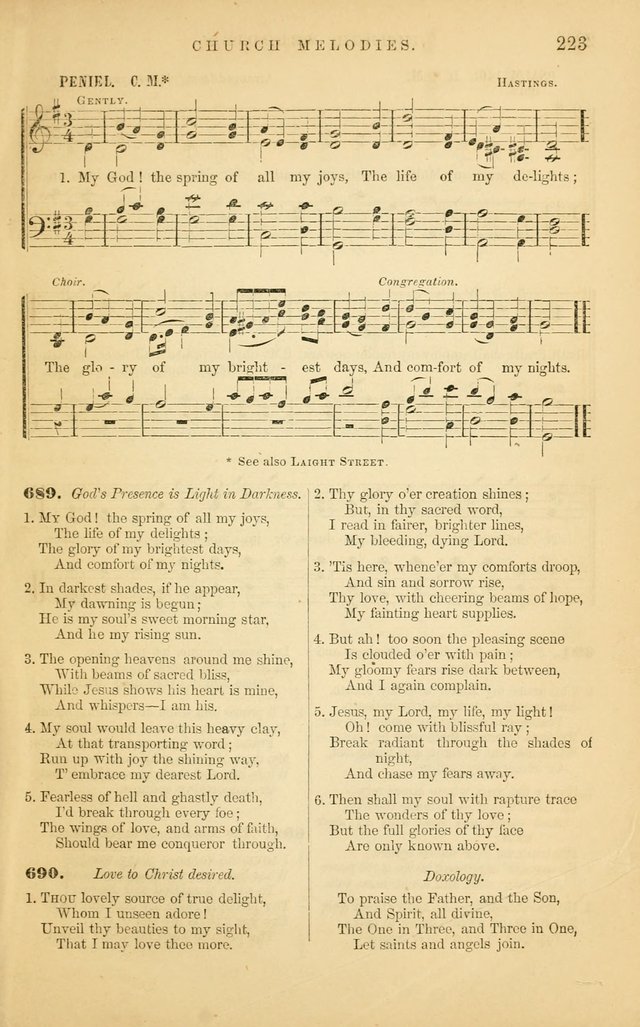 Church Melodies: collection of psalms and hymns, with appropriate music. For the use of congregations. page 223