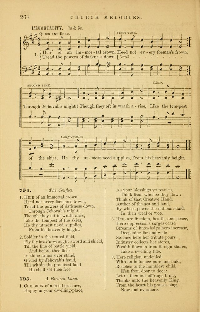 Church Melodies: collection of psalms and hymns, with appropriate music. For the use of congregations. page 264