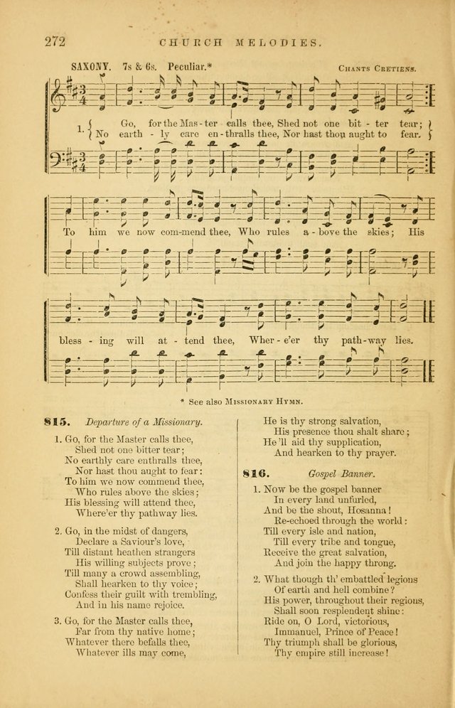 Church Melodies: collection of psalms and hymns, with appropriate music. For the use of congregations. page 274