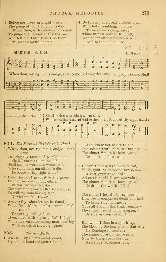 Church Melodies: collection of psalms and hymns, with appropriate music. For the use of congregations. page 281