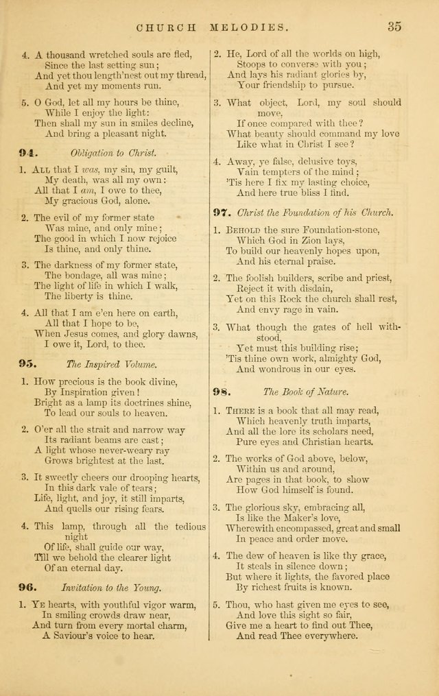Church Melodies: collection of psalms and hymns, with appropriate music. For the use of congregations. page 35