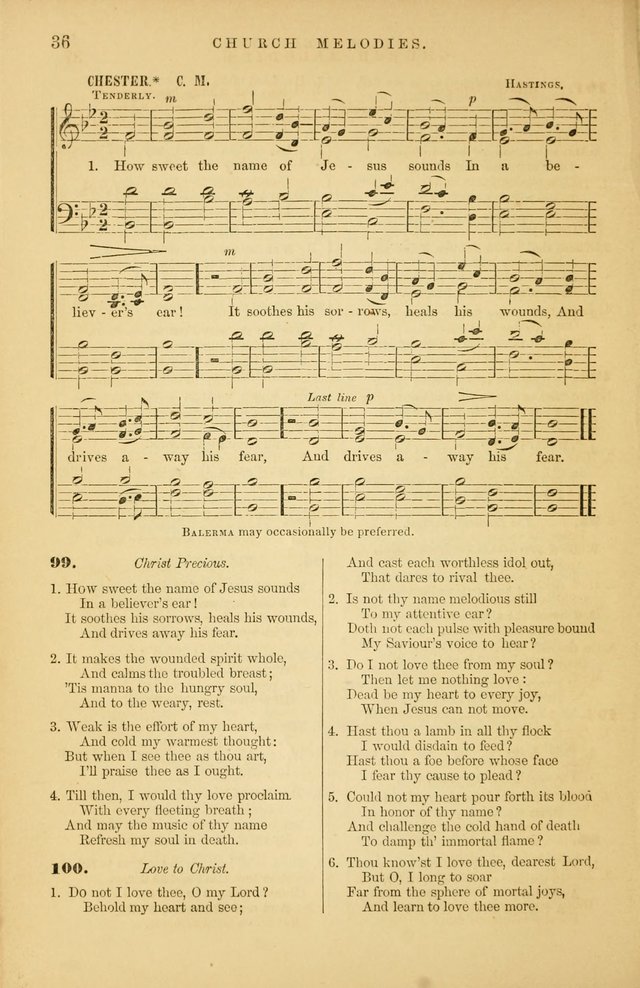 Church Melodies: collection of psalms and hymns, with appropriate music. For the use of congregations. page 36